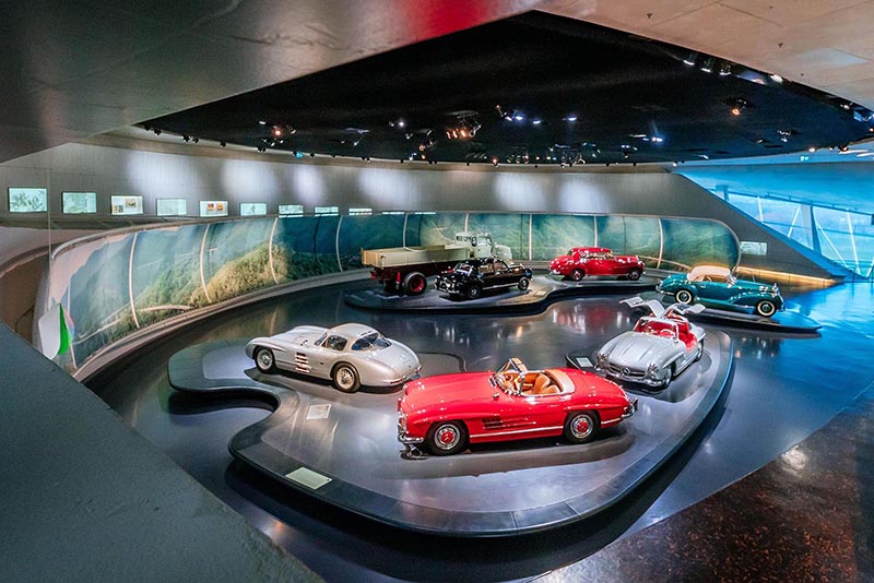 Mercedes-Benz vehicles in the exhibition